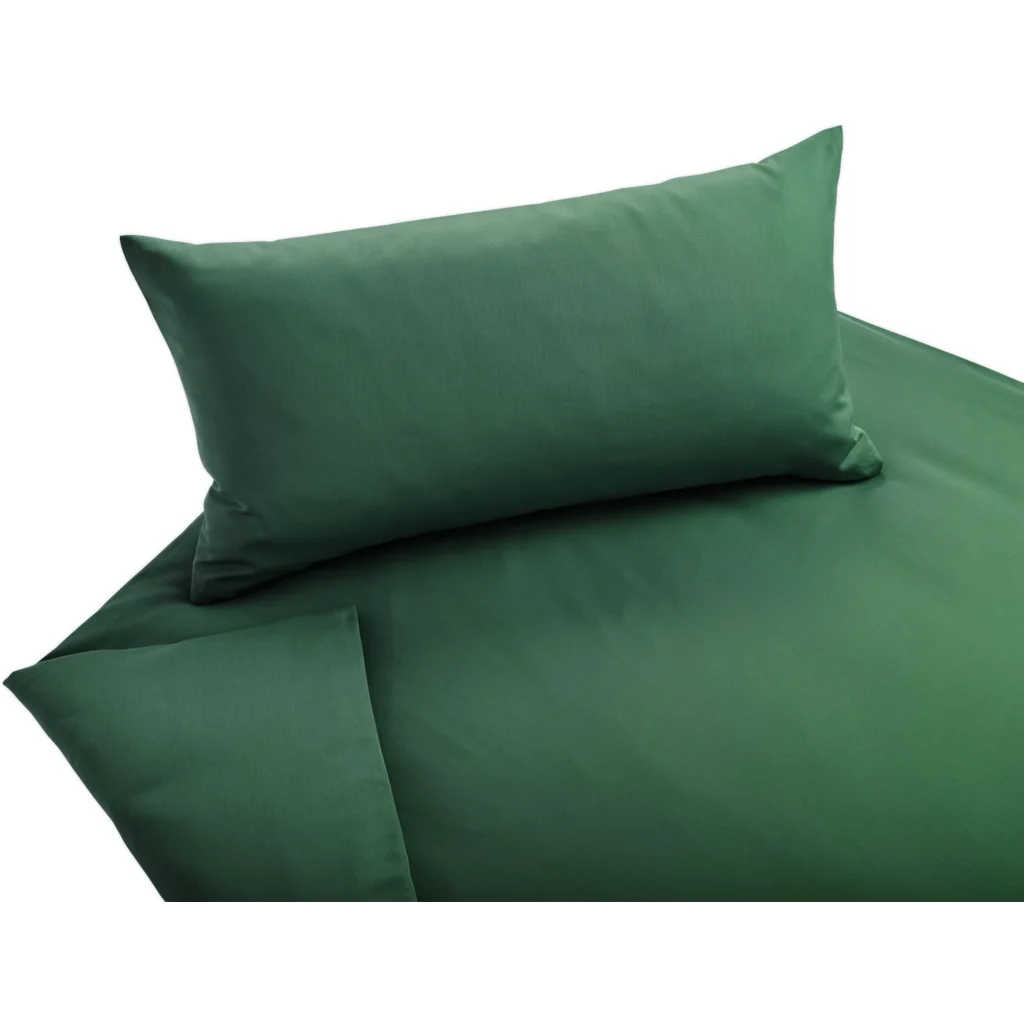 Bio Satin Bettwäsche Classic Garnitur in Smaragd Grün von Cotonea Größe 155x220 + 80x80 cm