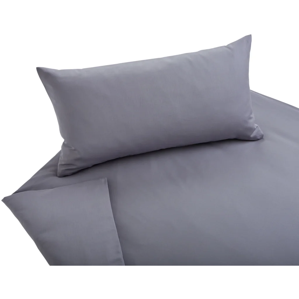 Bio Satin Bettwäsche Classic Kissenbezug in Platin Grau von Cotonea Größe 40x80 cm