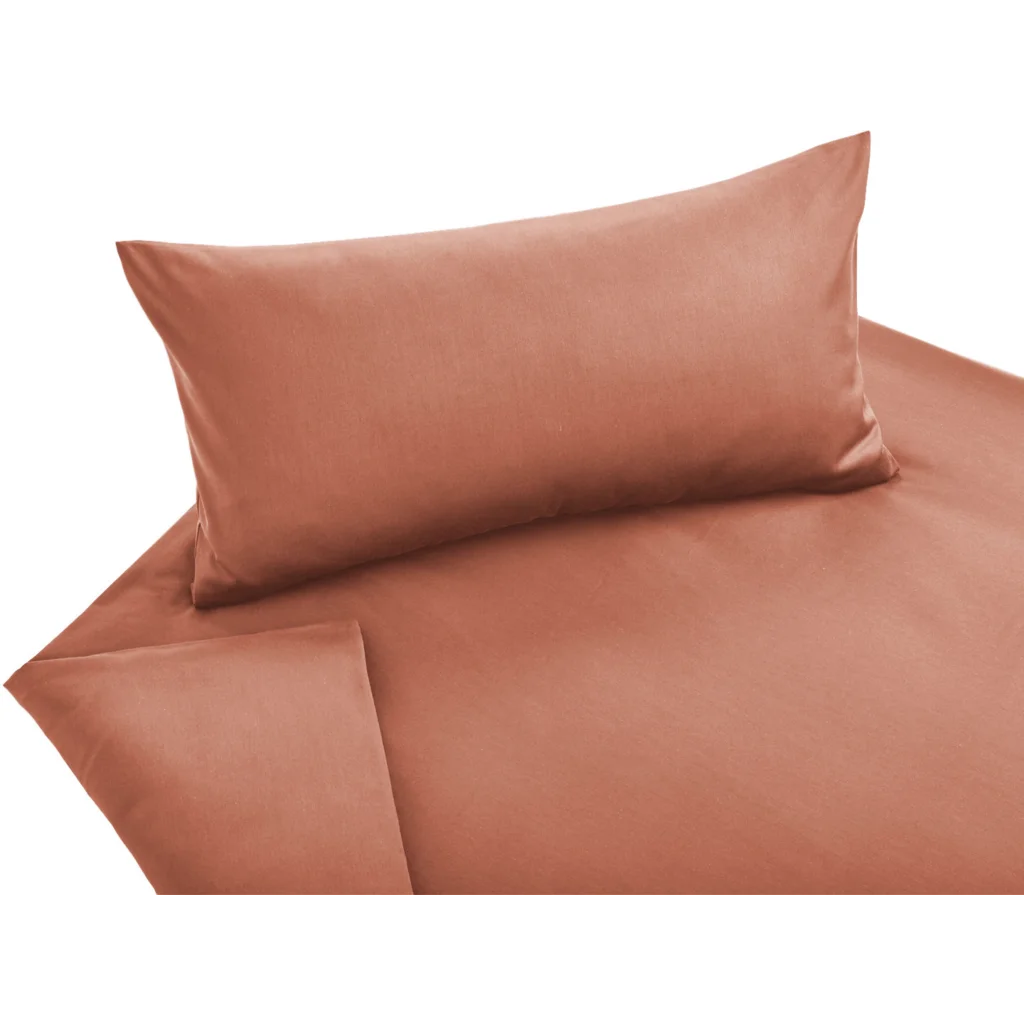 Bio Satin Bettwäsche Classic Kissenbezug in Terra Orange von Cotonea Größe 80x80 cm
