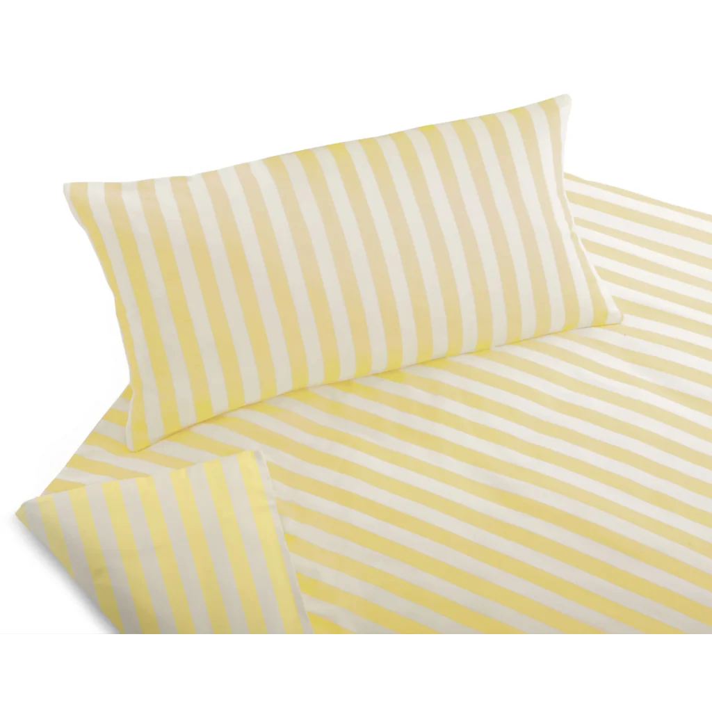 Bio Satin Bettwäsche Lucca Kissenbezug in Beige+Creme Muster Streifen von Cotonea Größe 40x80 cm