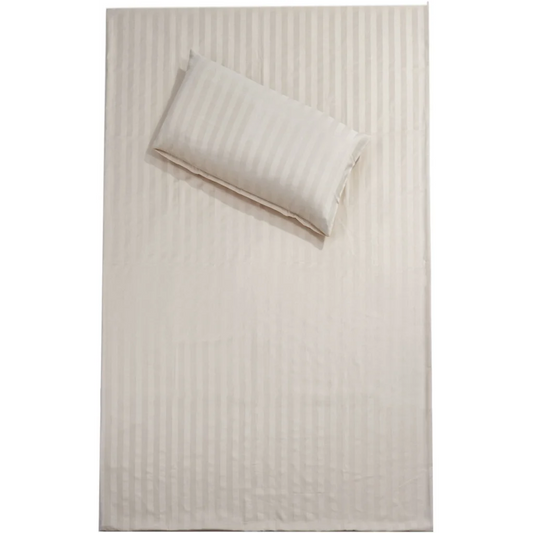 Bio Satin Bettwäsche Streifen Kissenbezug in Creme von mudis Größe 30x45 cm