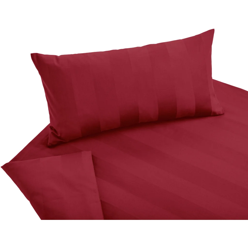 Bio Satin Bettwäsche Superbe Garnitur in Rot von Cotonea Größe 135x200 + 80x80 cm