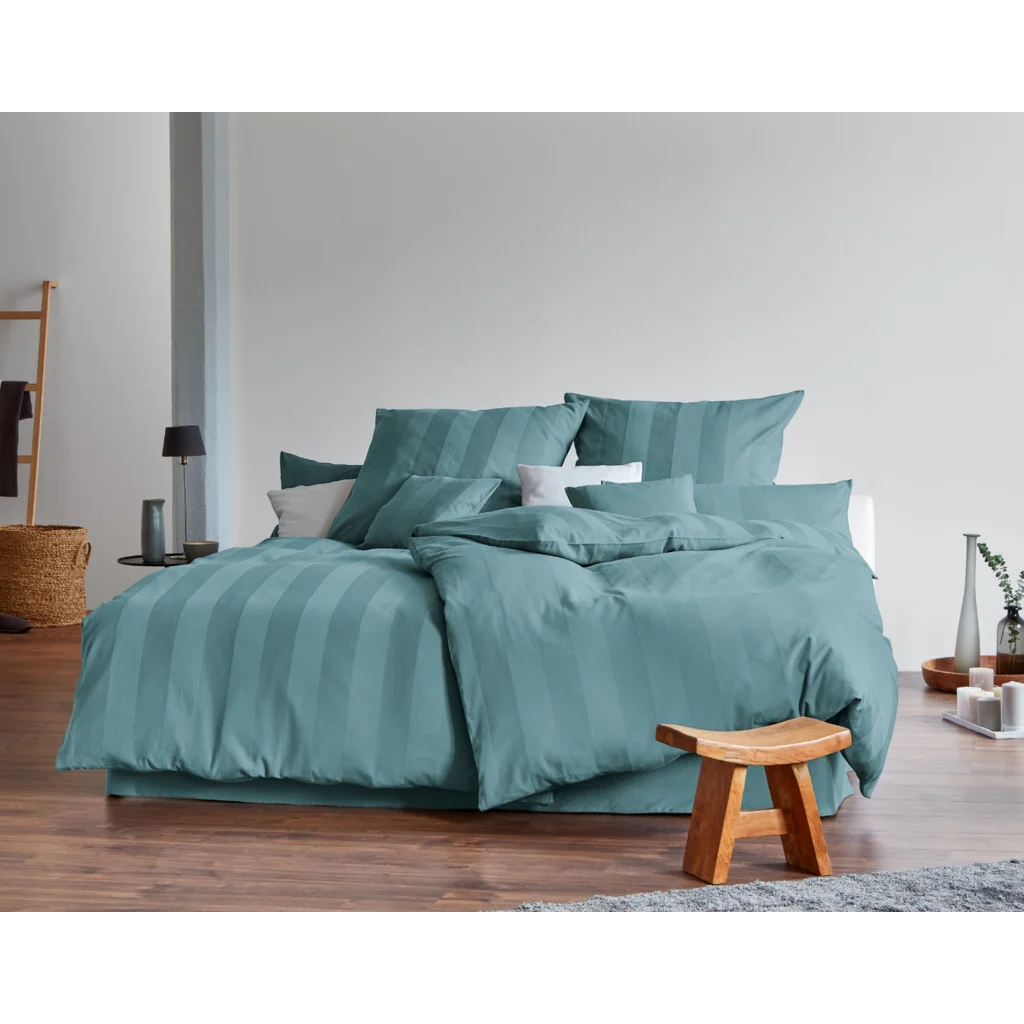 Bio Satin Bettwäsche Superbe Kissenbezug in Atlantik von Cotonea Größe 40x80 cm