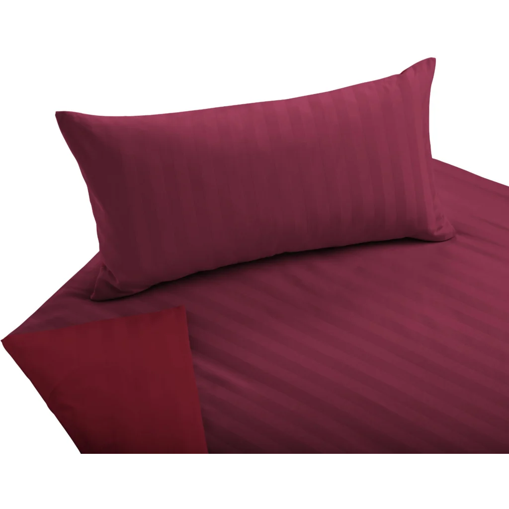 Bio Satin Wendebettwäsche Linea Garnitur in Granat+Rot Rot von Cotonea Größe 135x200 + 80x80 cm