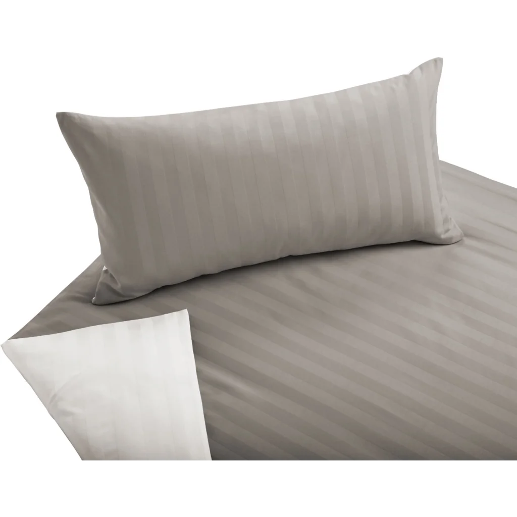Bio Satin Wendebettwäsche Linea Garnitur in Muskat+Creme Beige+Creme von Cotonea Größe 135x200 + 80x80 cm