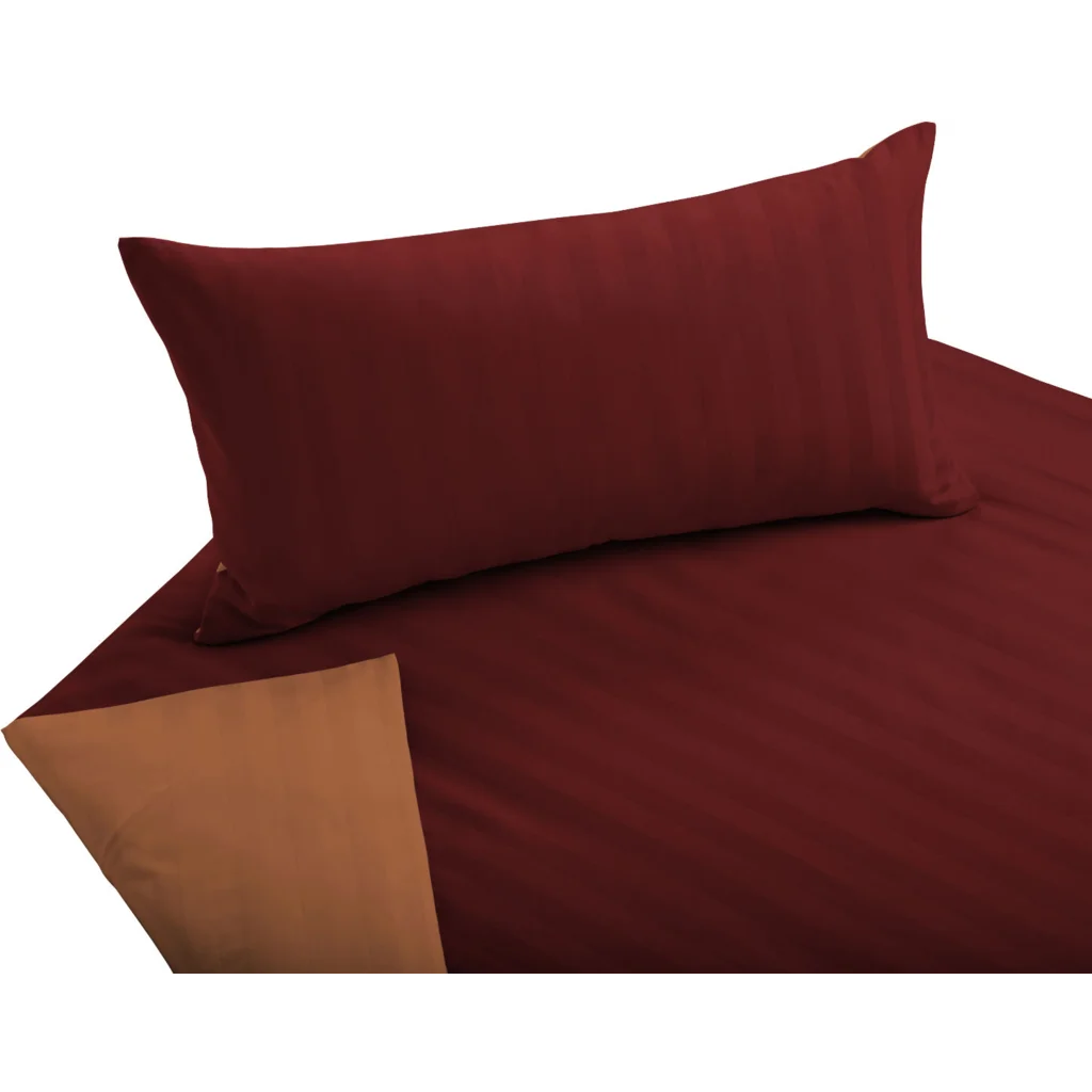 Bio Satin Wendebettwäsche Linea Garnitur in Rot+Orange von Cotonea Größe 135x200 + 40x80 cm