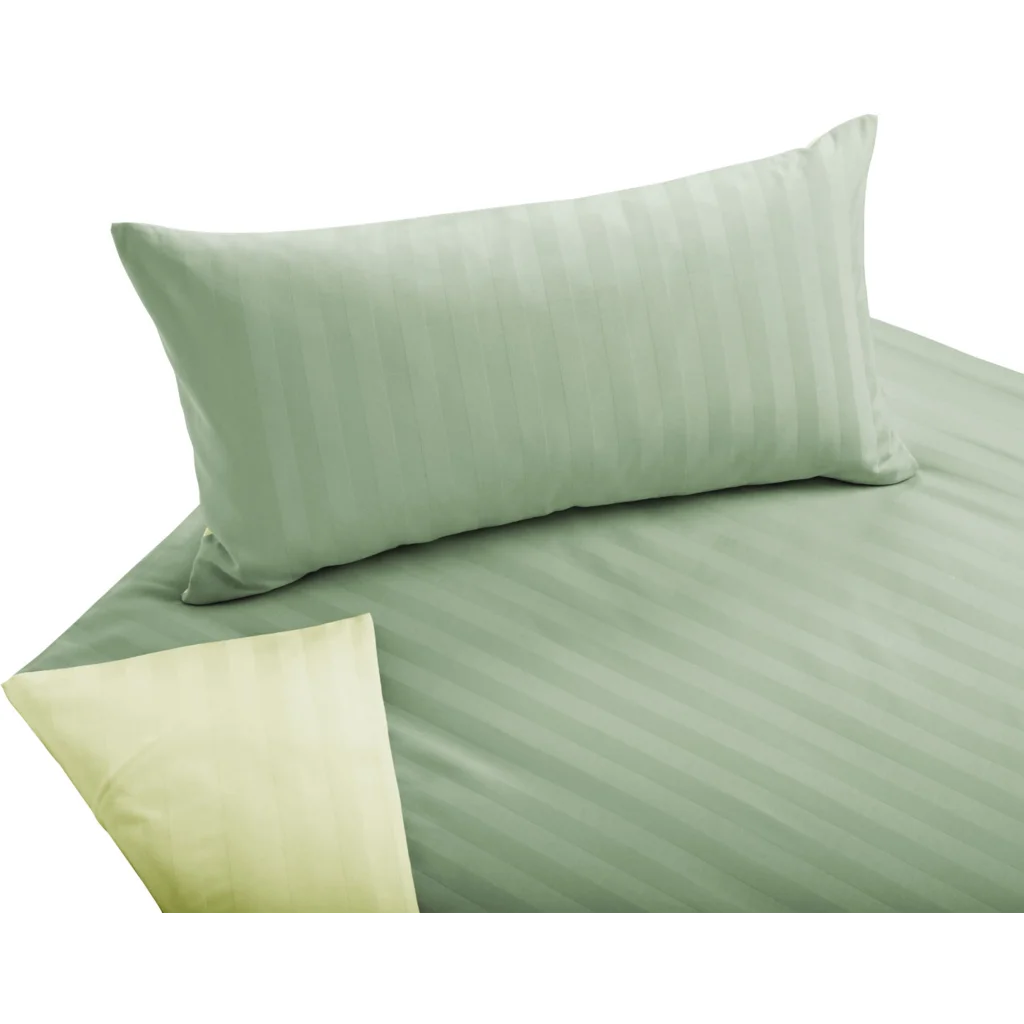 Bio Satin Wendebettwäsche Linea Kissenbezug in Kiwi+Limette Grün von Cotonea Größe 40x60 cm