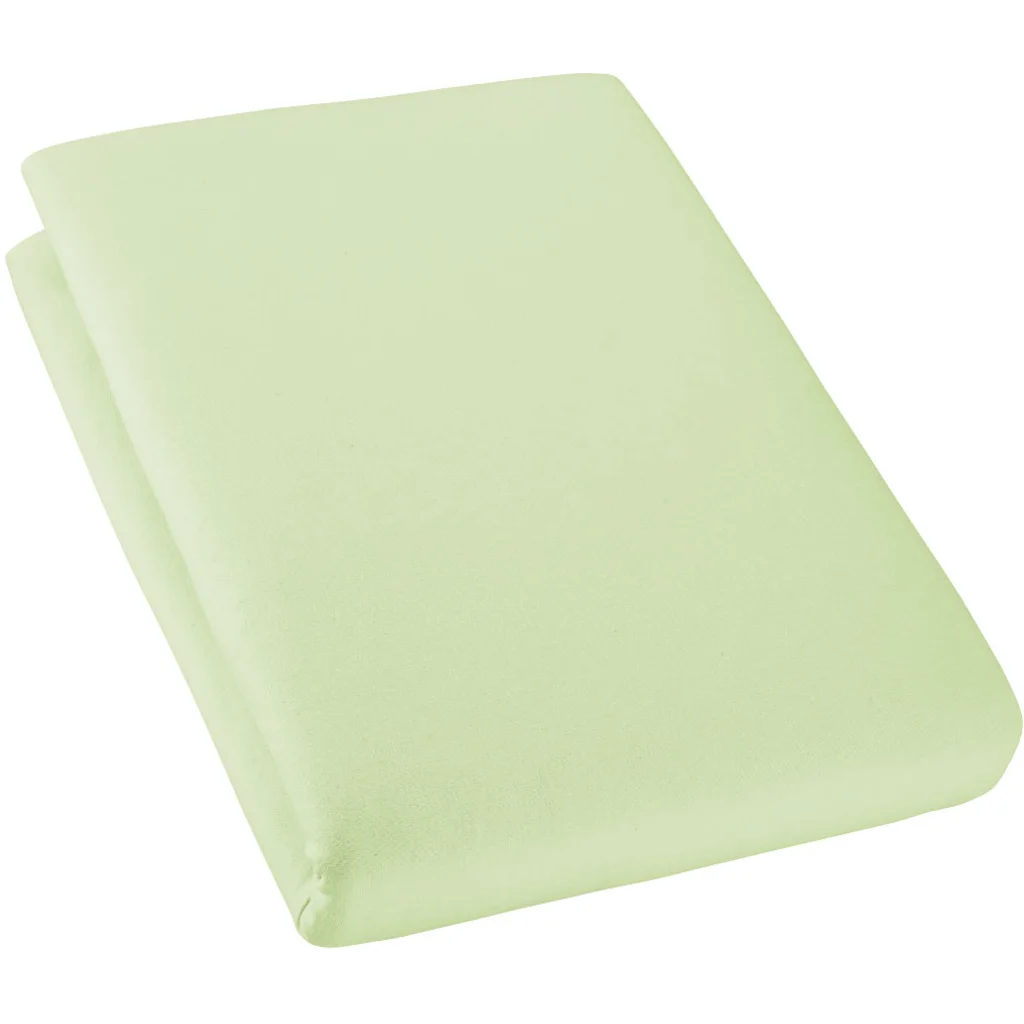 Bio Single-Jersey Spannbettlaken für Boxspringbetten in Standardgröße - Doppelbett in Hellgrün Grün von Cotonea Größe 180-200 x 200 cm