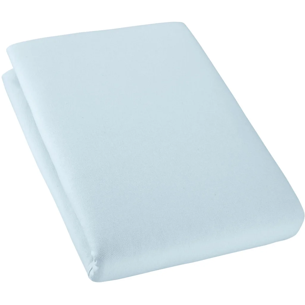 Bio Single-Jersey Spannbettlaken für Boxspringbetten in Standardgröße und Überlänge - Doppelbett in Aquamarin Blau von Cotonea Größe 180-200 x 220 cm