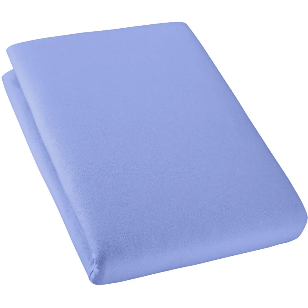 Bio Single-Jersey Spannbettlaken für Boxspringbetten in Standardgröße und Überlänge - Doppelbett in Blau von Cotonea Größe 180-200 x 220 cm