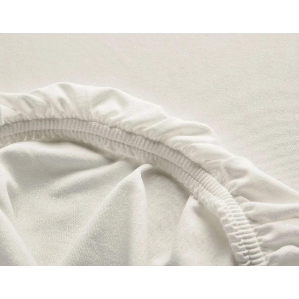 Bio Single-Jersey Spannbettlaken für Boxspringbetten in Standardgröße und Überlänge - Doppelbett in Creme von Cotonea Größe 180-200 x 220 cm
