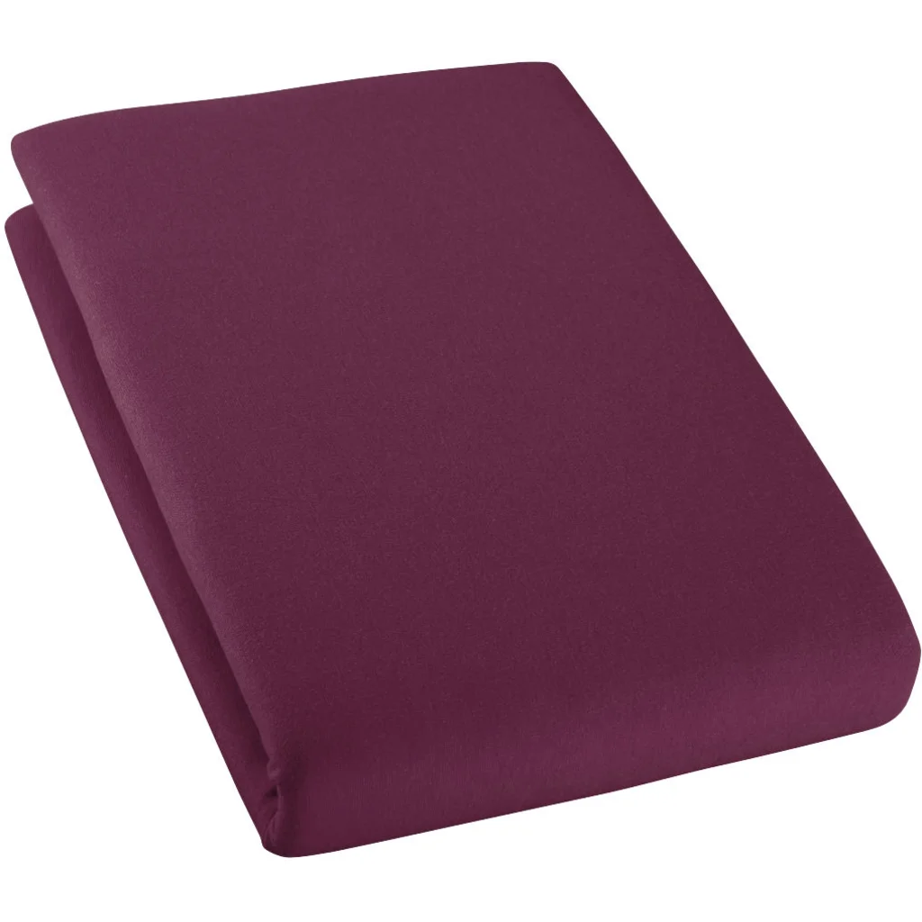 Bio Single-Jersey Spannbettlaken für Boxspringbetten in Standardgröße und Überlänge - Doppelbett in Helle Beere Beere von Cotonea Größe 180-200 x 220 cm