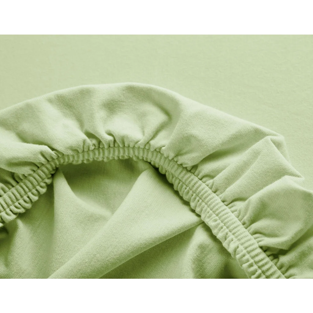 Bio Single-Jersey Spannbettlaken für Boxspringbetten in Standardgröße und Überlänge - Doppelbett in Hellgrün Grün von Cotonea Größe 180-200 x 220 cm