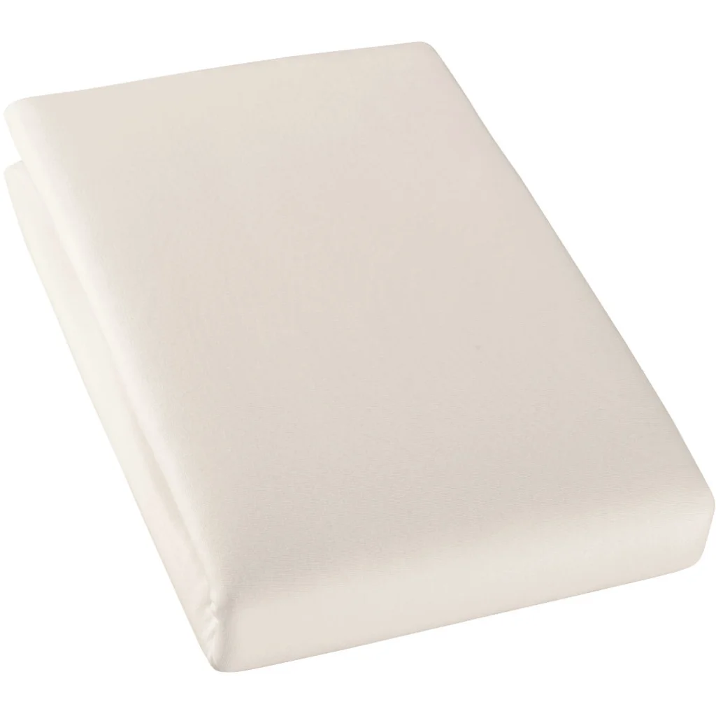 Bio Single-Jersey Spannbettlaken für Boxspringbetten in Standardgröße und Überlänge - Doppelbett in Kaschmir Beige von Cotonea Größe 180-200 x 220 cm