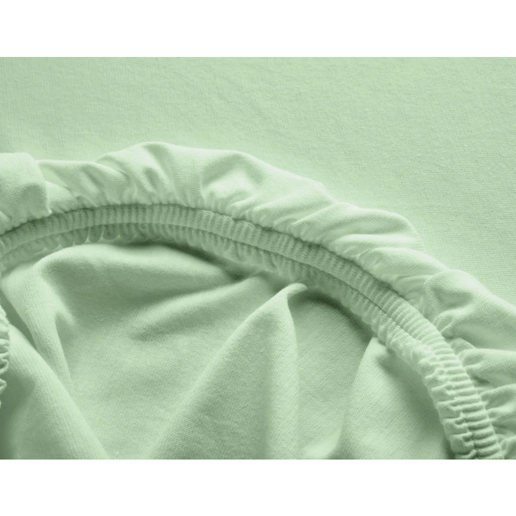 Bio Single-Jersey Spannbettlaken für Boxspringbetten in Standardgröße und Überlänge - Doppelbett in Kiwi Grün von Cotonea Größe 180-200 x 220 cm