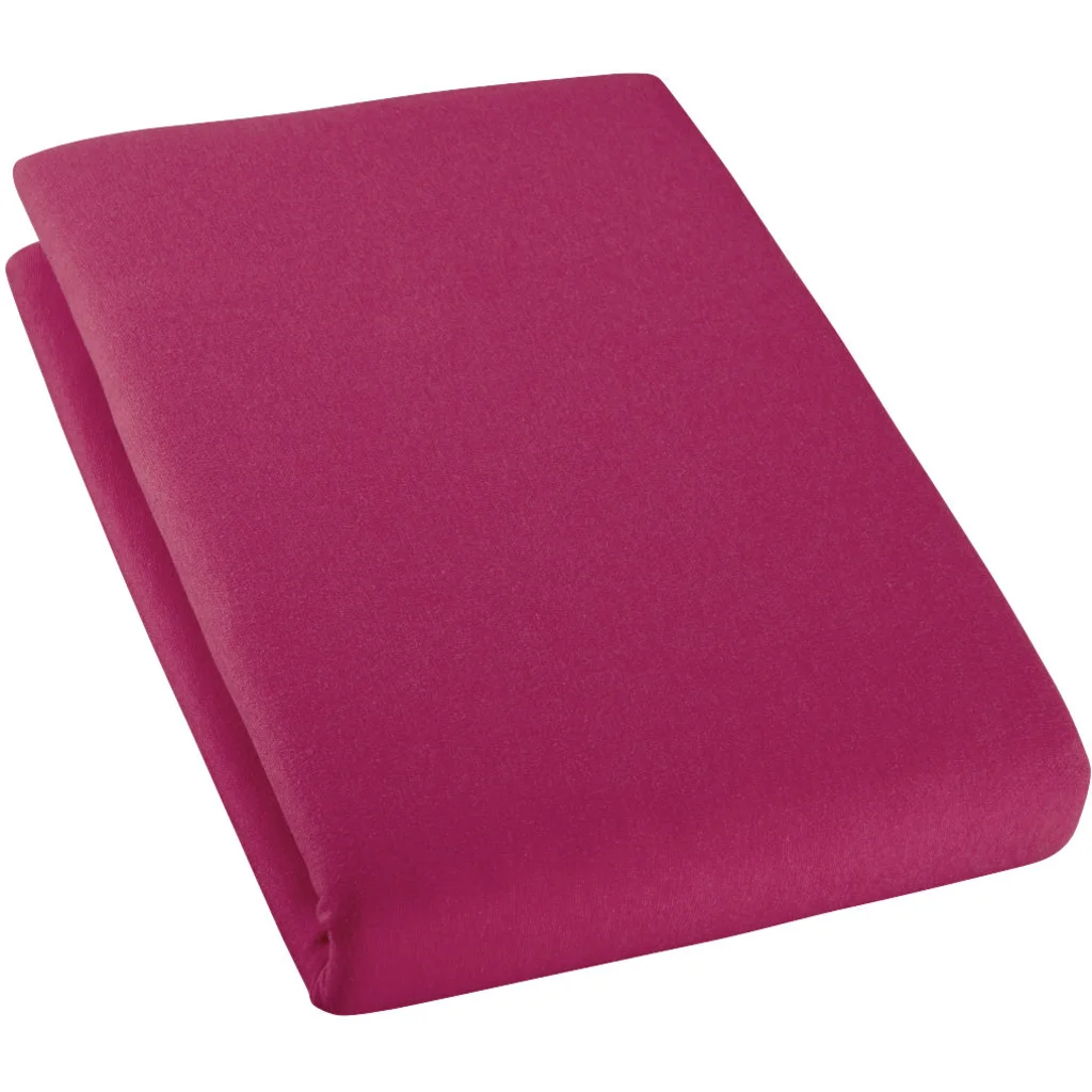 Bio Single-Jersey Spannbettlaken für Boxspringbetten in Standardgröße und Überlänge - Doppelbett in Rubin Rot von Cotonea Größe 180-200 x 220 cm