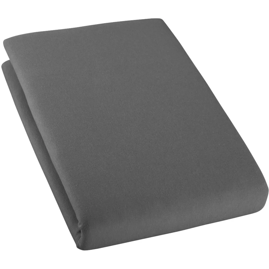 Bio Single-Jersey Spannbettlaken für Kinder-Matratzen in Anthrazit Grau von Cotonea Größe 70x160 cm