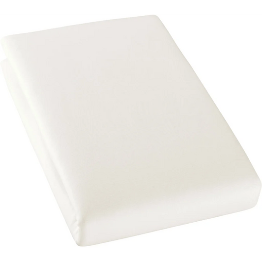 Bio Single-Jersey Spannbettlaken für Topper in Übergröße in Creme von Cotonea Größe 140-160 x 200 cm