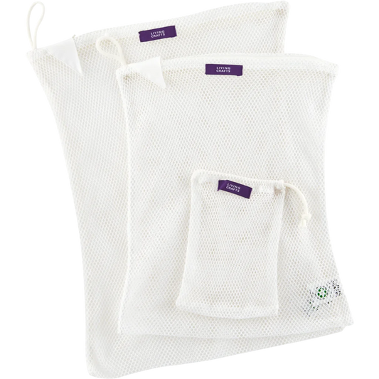 Bio Wäschenetz 2er-Set in Weiß von Living Crafts Größe 27x35 cm + 32x45 cm